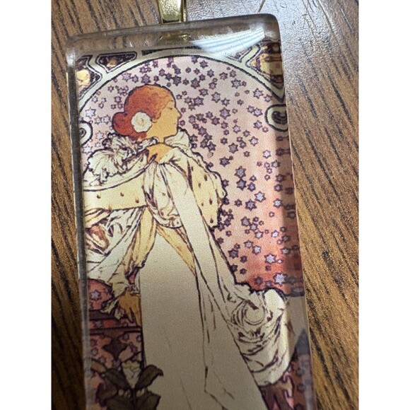 The Lady of the Camelias by Mucha Gallery Pendant Rectangle For Necklace - Picture 4 of 5